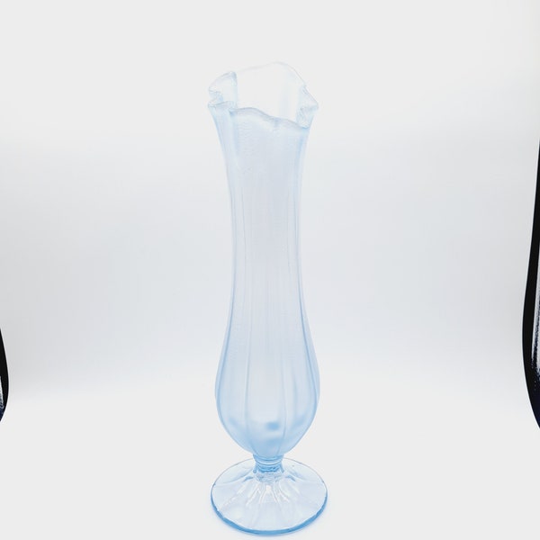Vintage Fenton Stretch Glass, Collectible Fenton Swung Vase, Fenton Light Blue Stretch Glass, Home Decor, West Virginia Glass
