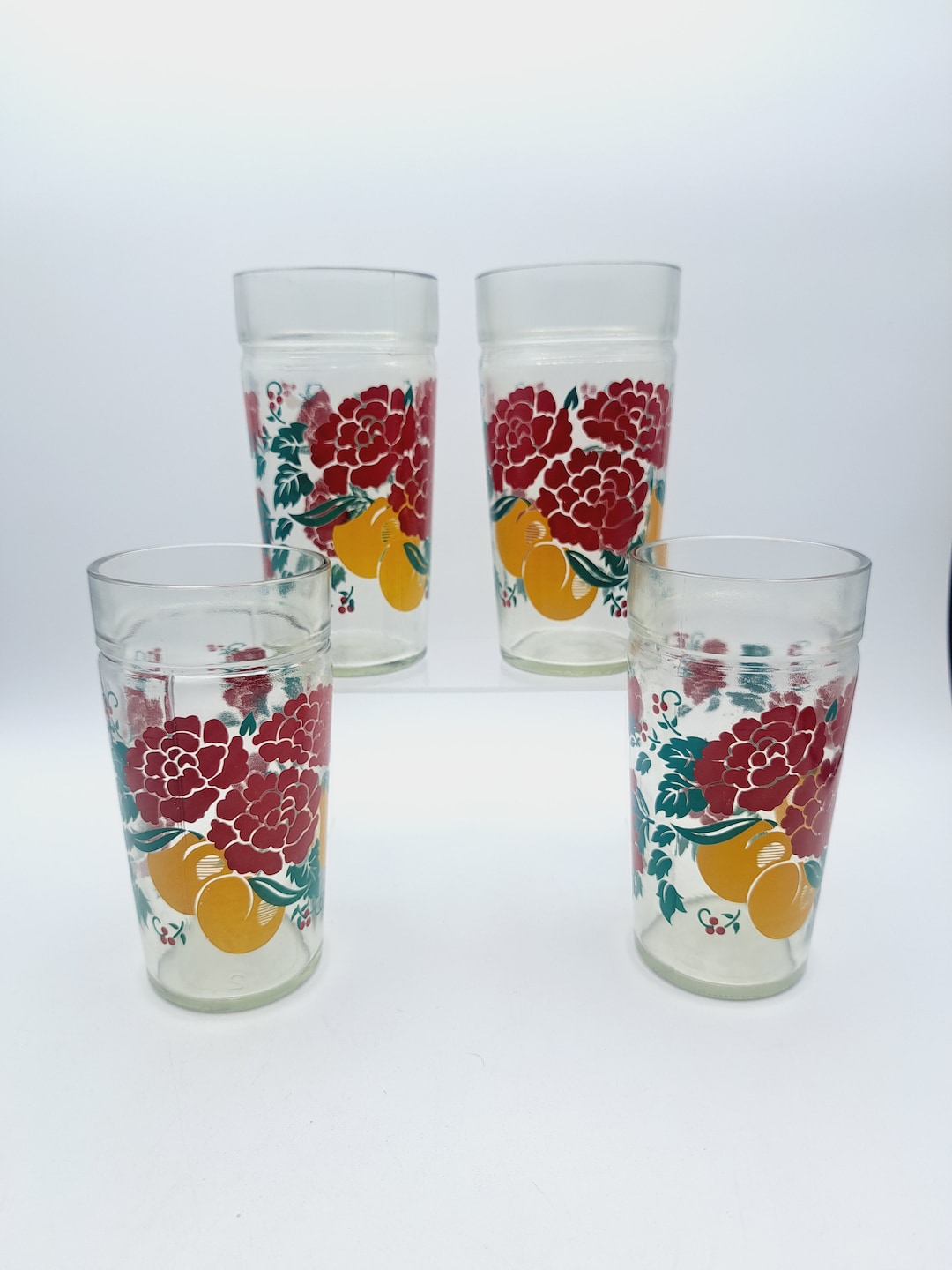 Vintage Jelly Jar Tumblers Set, Collectible Tumblers, Vintage Barware