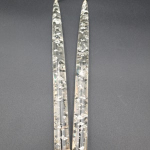 Vintage Lucite Candle Sticks, Collectible Lucite Pair of Gold Flecks Candles, Mid Century Home Decor
