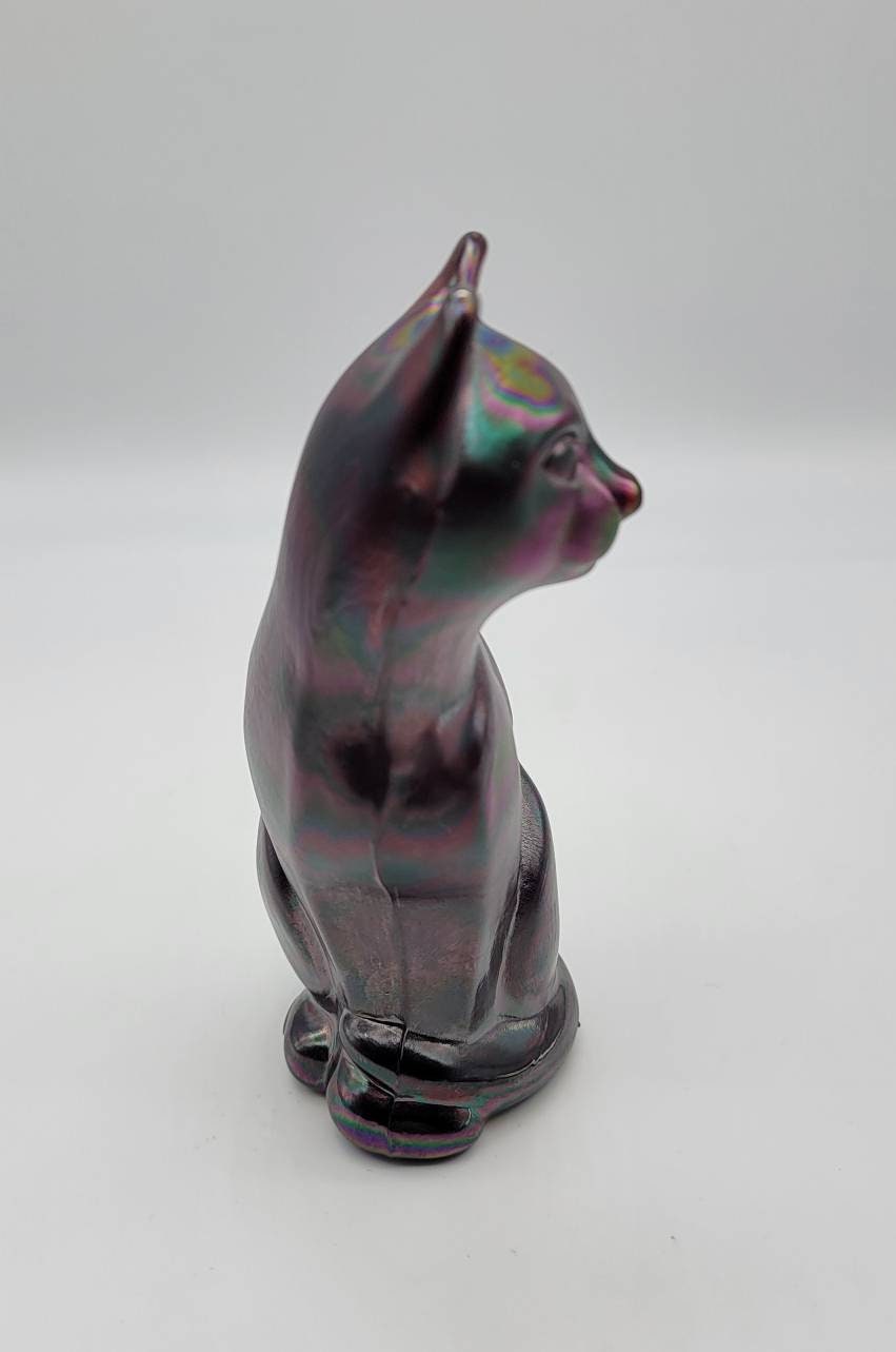 Vintage Fenton Violet Cat Fenton Iridized Glass Cat Etsy