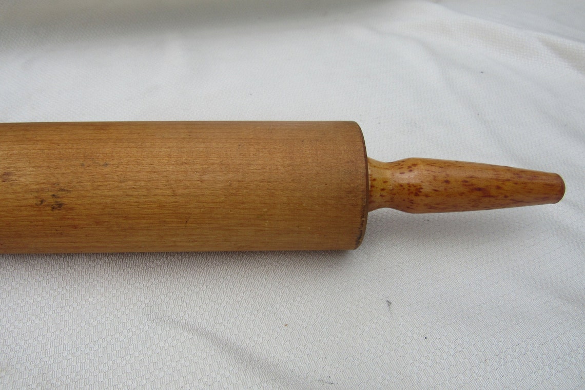 Vintage Wooden Signed Foley Rolling Pin Etsy