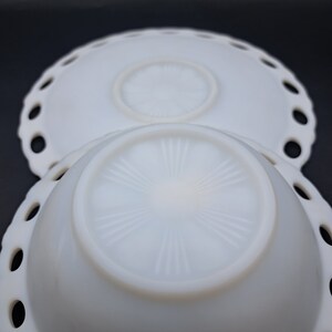 Sticker Underplate Vintage Imperial Glass Satin Milk Glass Bowl, Underplate and Ladle ...