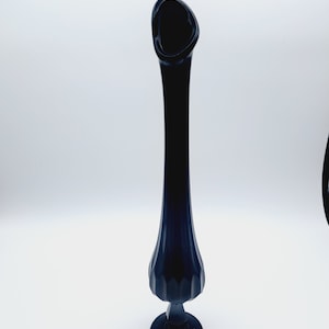 Vintage Fenton Black Swung Vase, Collectible Fenton Thumbprint Black, West Virginia Glass, Art Glass, Home Decor, Mid Century Swung Vase