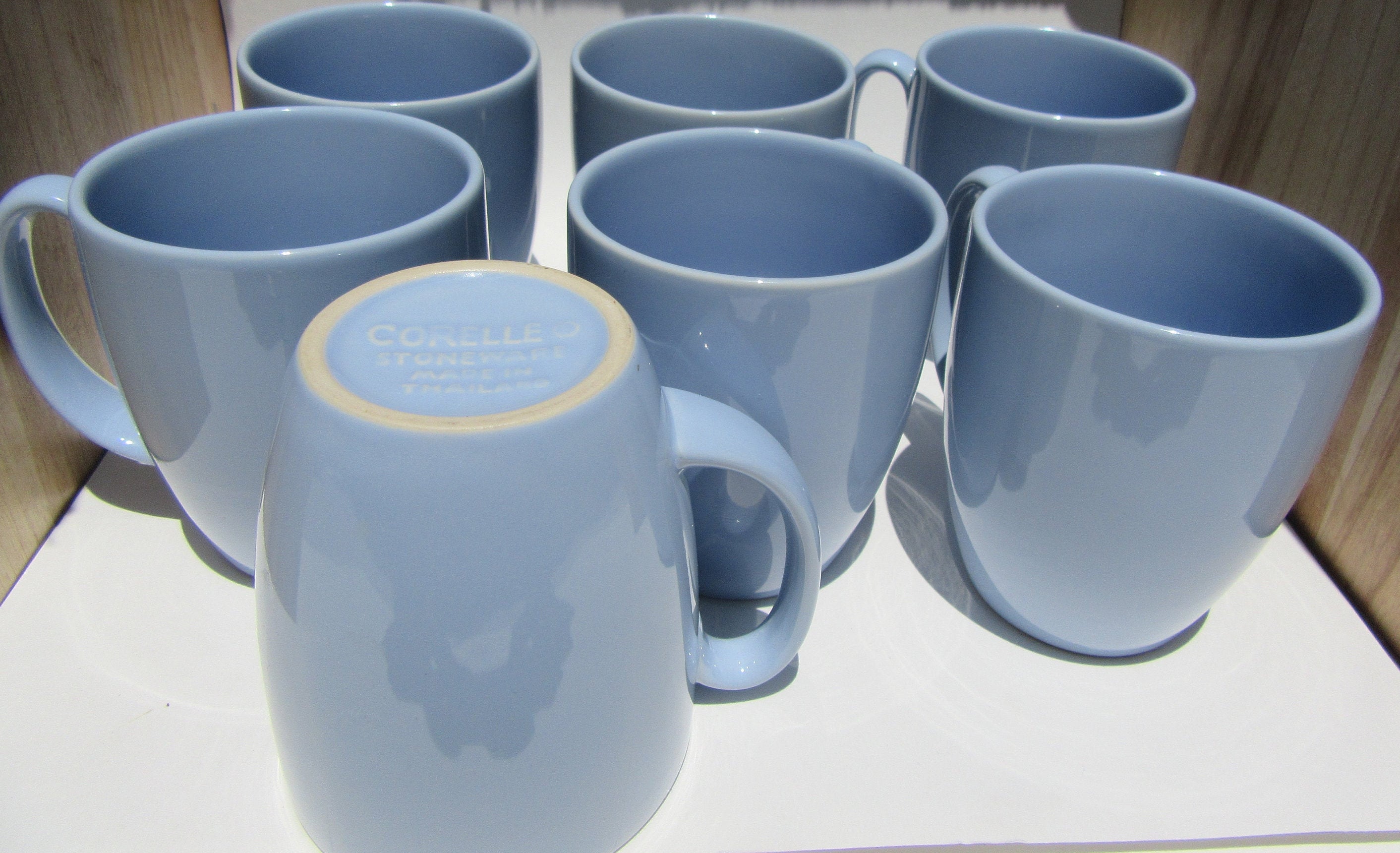 Vintage Baby Blue Coffee Mugs Set of Seven Etsy UK