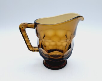 Vintage Viking Glass Brown Small Pitcher, Collectible Viking Creamer, West Virginia Glass, Vintage Dining