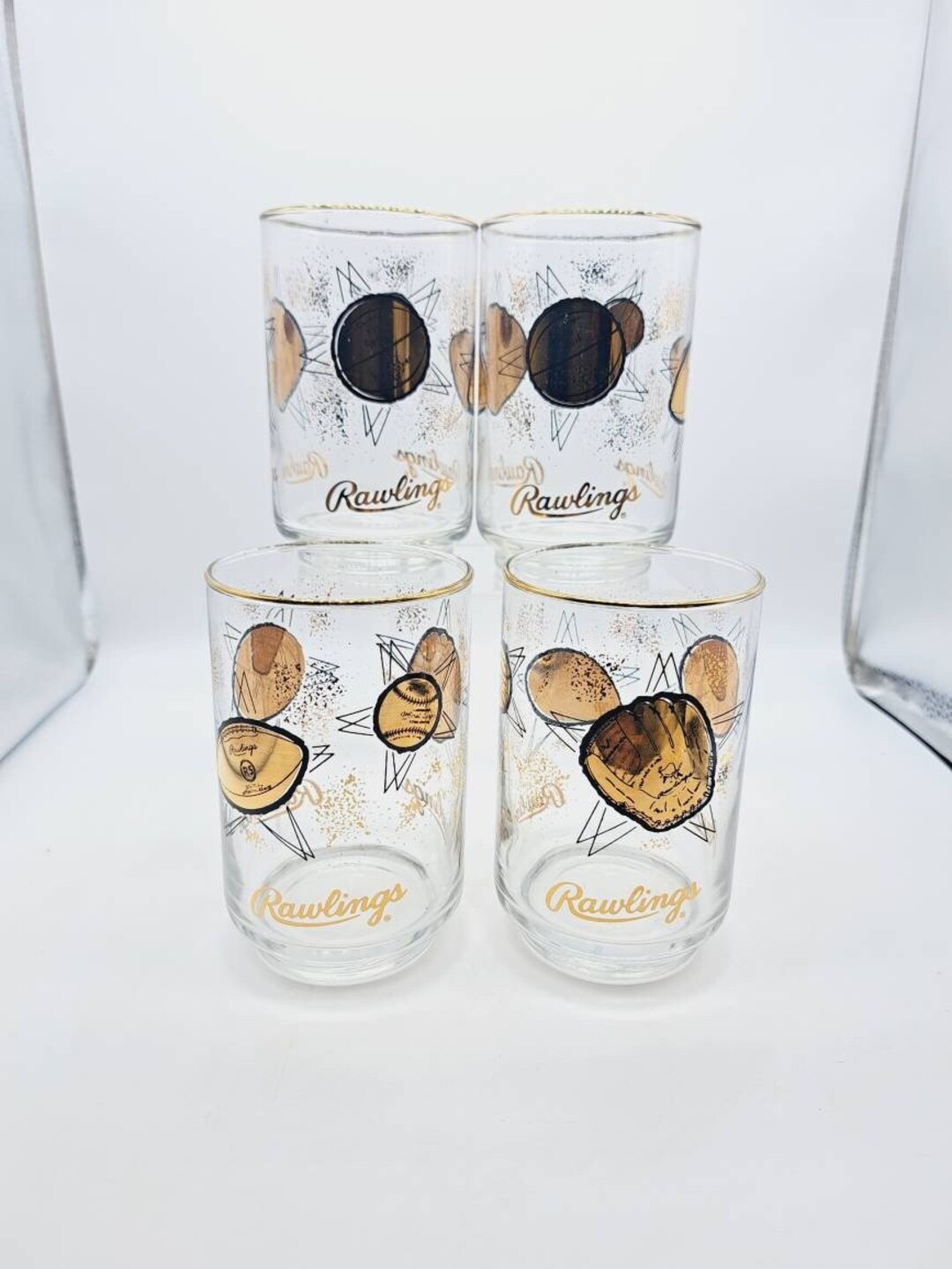 Vintage Libbey Rawlings Low Ball Glasses Set, Collectible Libbey