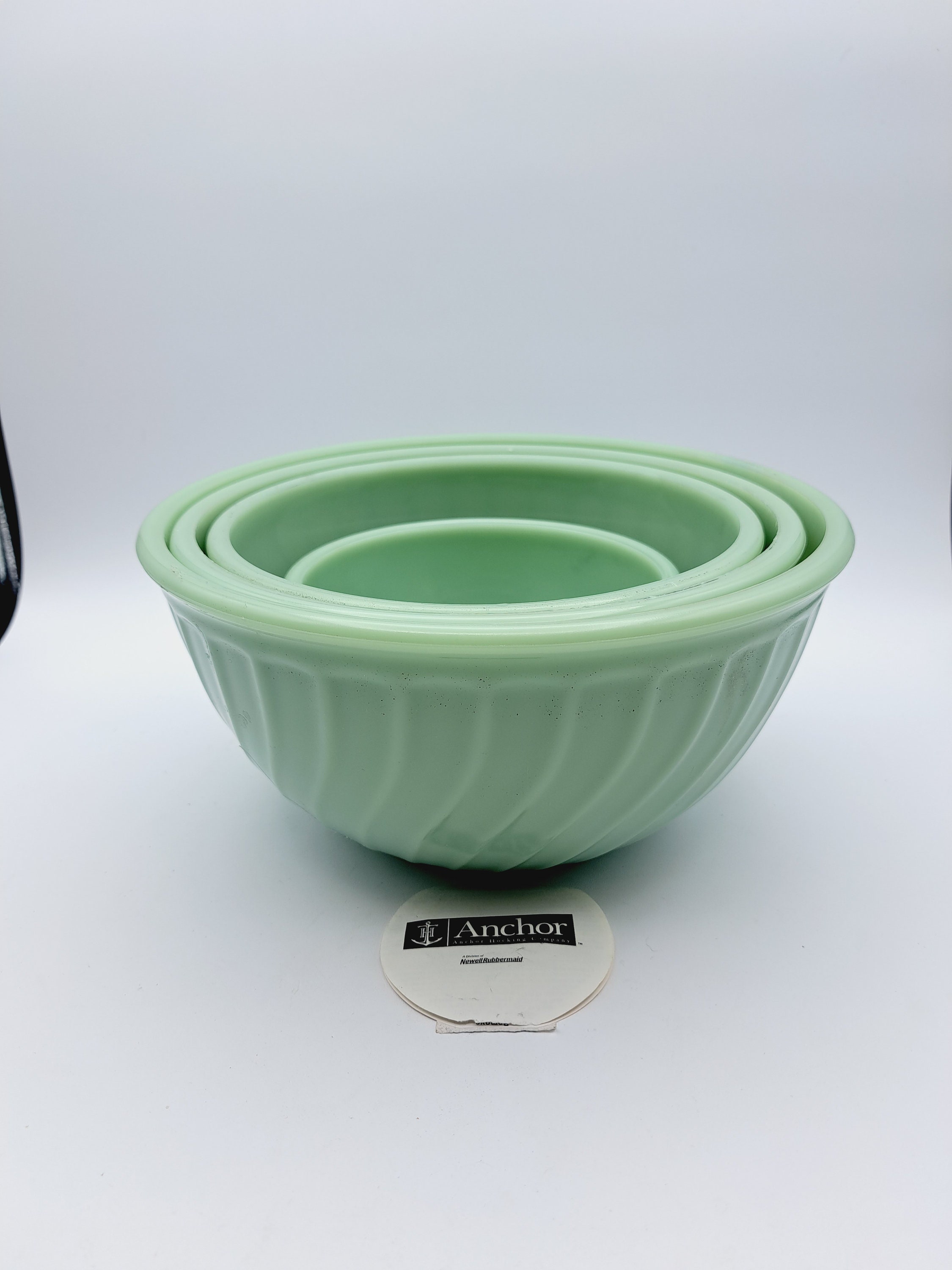 Vintage Fire King Jadeite Mixing Bowls Set Collectible 