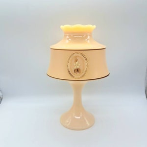Vintage Westmoreland Almond Glass Fairy Lamp, Collectible Westmoreland Hand Painted Fairy Lamp, Candle Holder, Candle Lanturn, Home Decor