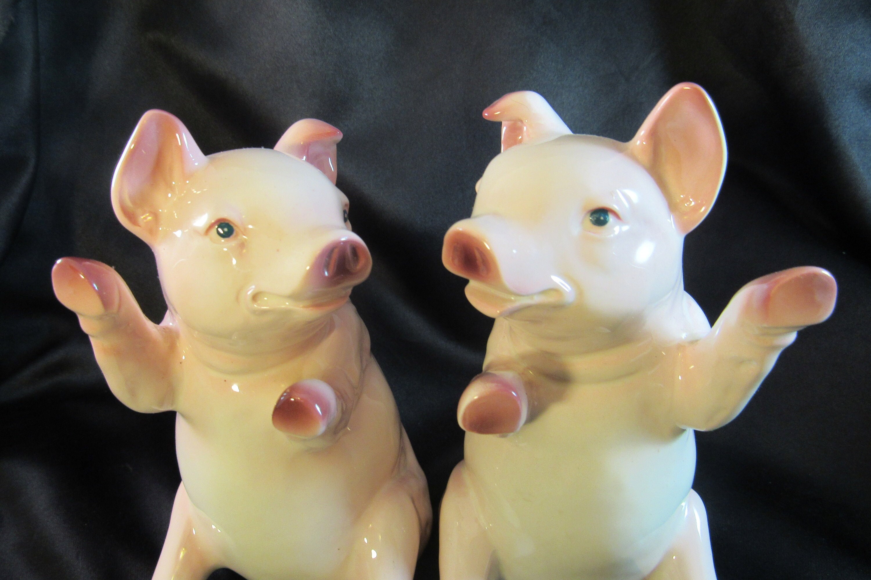 Vintage Aldon Pig Bookends Collectible Pig Decor Seventies Etsy