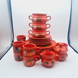 Vintage Waechtersbach West Germany Pottery, Collectible Waechtersbach Red Pottery