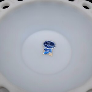 Sticker Underplate Vintage Imperial Glass Satin Milk Glass Bowl, Underplate and Ladle ...