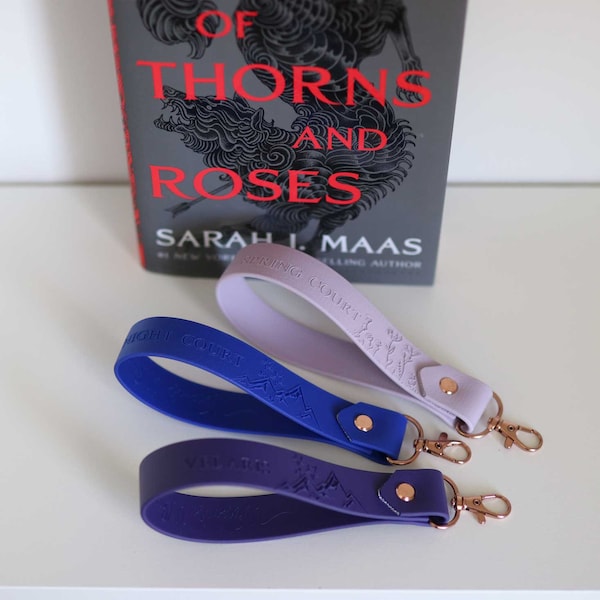 ACOTAR Inspired Key Fob / Wristlet Keychain - waterproof, SJM A court of thorns and roses velaris, night court, spring court