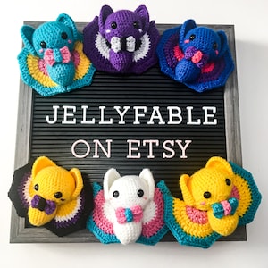 Pride Flag Crochet Baby Bats Amigurumi Stuffed Plushie — bisexual, pansexual, asexual, nonbinary, transgender flags