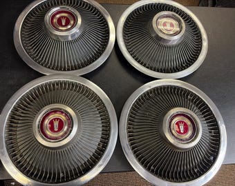 Ford OEM “68-69” Fairlane Torino Chrome Metal Wire Spoke Hub Cap Wheel Cover Set