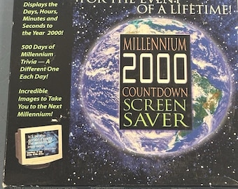 Protector de pantalla de cuenta regresiva Millennium 2000 para PC de 1998, disco Day-Savor de 3,5"