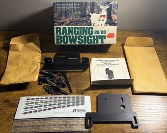 Vintage 1979 Ranging 20/20 Bow Sight 4 Brass Pin Aluminum UNUSED w/ Manuals!