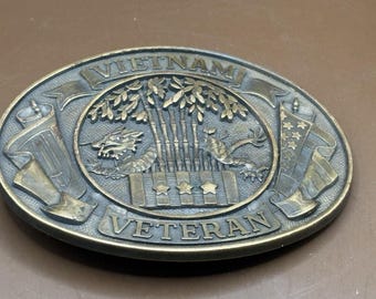 Hebilla de cinturón de latón para hombre, nueva, de veterano de Vietnam