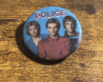 Vintage 1983 The Police Pinback Button #1 Sting Andy Stewart