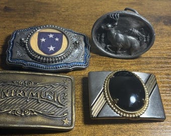 lot of belt buckle vintage, Western, Country Music, Deer Themed Etc
