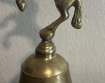 VTG Magical 80's Brass Unicorn Bell Handbell Fantasy Teachers Desk Bell
