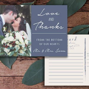 Carte de remerciement, carte postale, je vous remercie, numérique, Digital, photo de mariage