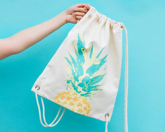 Custom Cotton Canvas Pouch Drawstring Gift Bag Bags Pineapple Printing Children/'