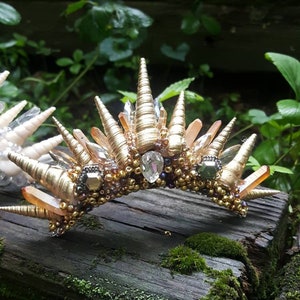 Gold seashell tiara , mermaid tiara , bridal tiara , bridal crown , mermaid crown