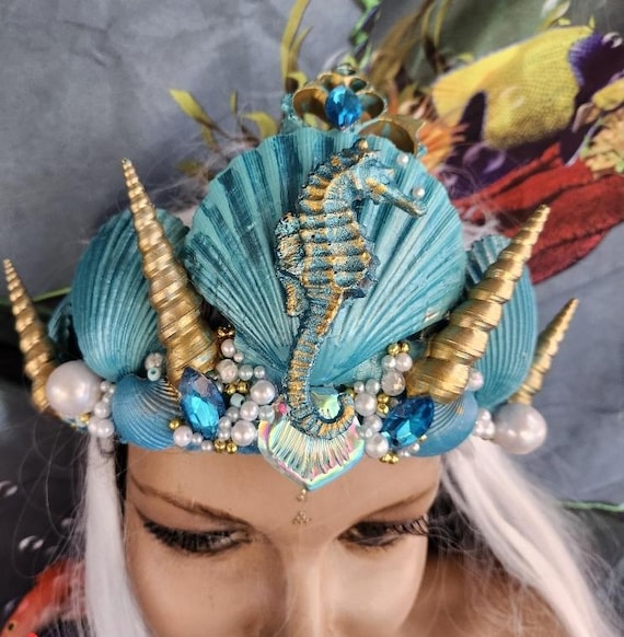 Seahorse Mermaid Crown Mermaid Crown, Mermaid, Mermaid Headband, Seahorse  main image 4