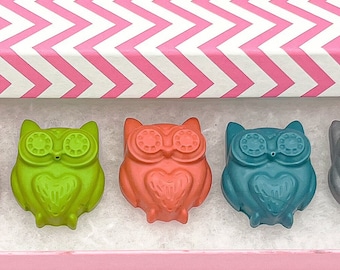 Owl crayons birthday gift Easter gift Easter basket stuffer party favor kids gift