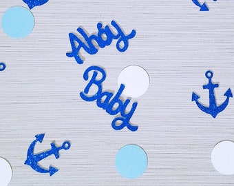 Confetti Ahoy Baby Boy Baby Shower troqueles fiesta náutica