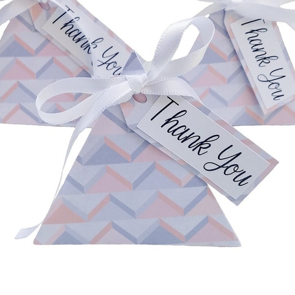 Wedding Favor Boxes Thank You Favor Boxes Geometric Boxes Pyramid Shaped Boxes Pre Assembled Favor Boxes Gender Reveal Party Supplies