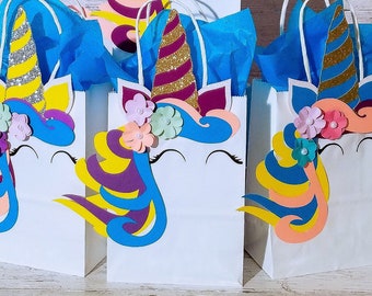 Favor bags unicorn party girl party