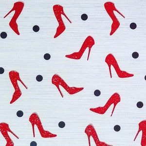 Red Glitter High Heel Confetti. Handcrafted In 2-3 Business Days. Back On Your Feet Table Decor