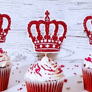 Royal bayby shower cupcake topper baby shower crown topper