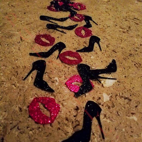 Confetti High Heels And Lips Confetti Bachelorette Party Girls Night Out Die Cuts