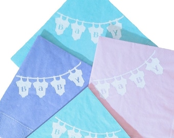 Embossed Napkins Baby Shower Welcome Baby It’s a Girl Shower
