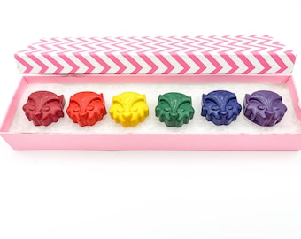 Crayons fox crayons party favor kids gift birthday gift boxed crayons fox lovers gifts for kids Easter gift Easter basket stuffer