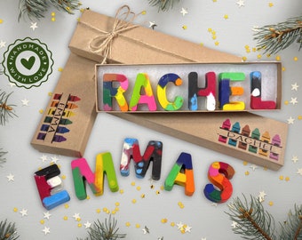 Personalized Crayon Name Stocking Stuffers Coloring Gifts For Kids Children Crayons Novelty Gifts Christmas Art Supplies Kraft Gift Box