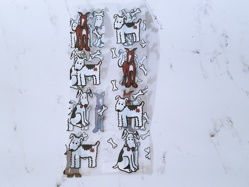 10 Small Dog Themed Printed Clear Cello Treat Bags.