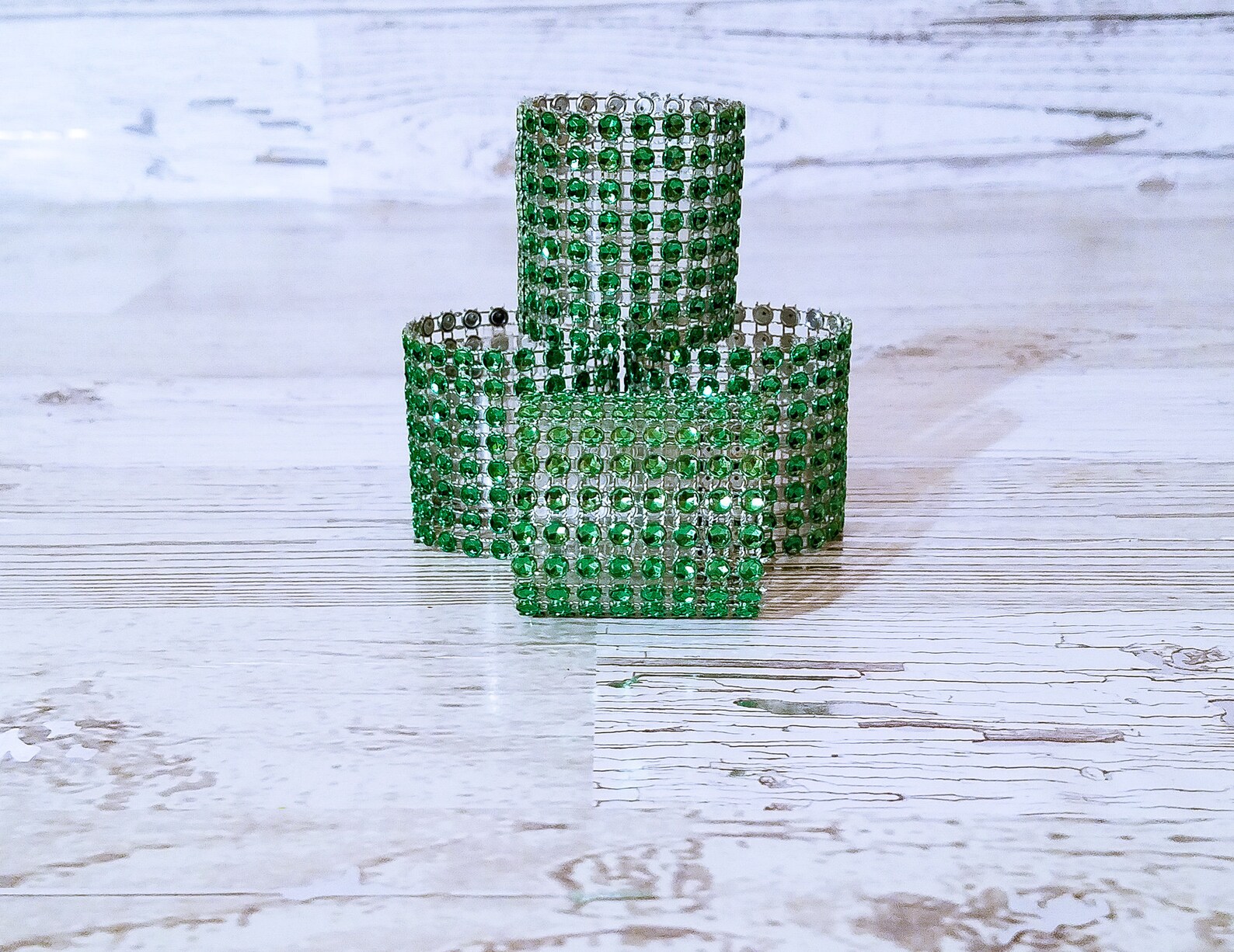 12 Emerald Green Diamond Wrap Napkin Rings. Handcrafted In 23 Etsy