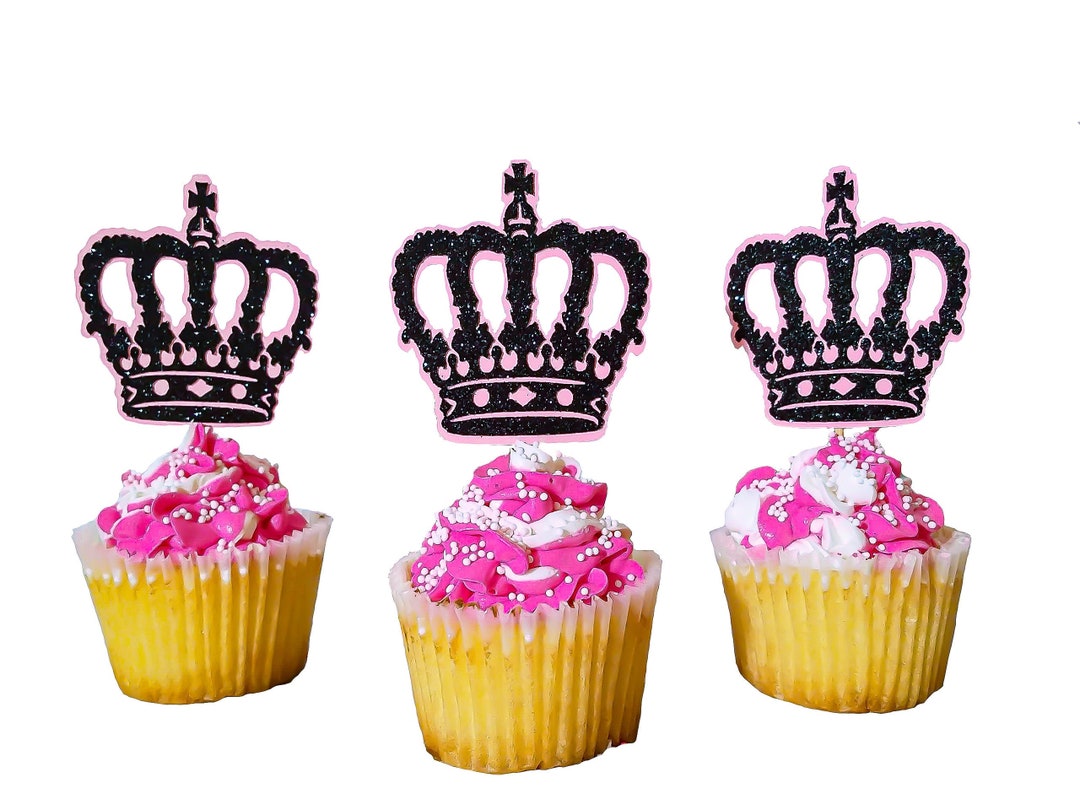 Princess Crown Cupcake Topper Crown Topper Royal Birthday Girl Etsy