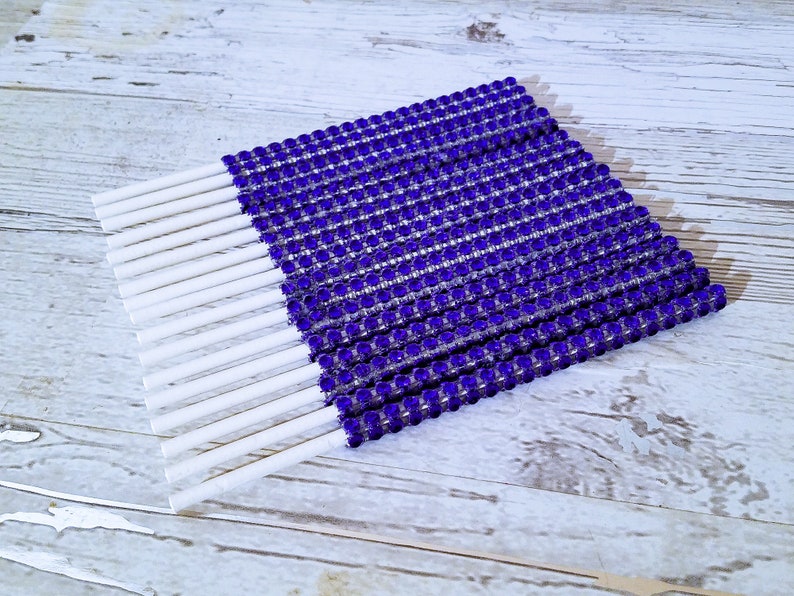 25 Navy Blue Bling Diamond Wrap Cake Pop Sticks Handcrafted In 2-3 Business Days Ocean Themed Bling Cake Pop Sticks