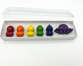 Space Birthday Gifts For Kids Alien Crayon Gift Set For Children Fun Coloring Ideas For Kids Rainbow Crayons