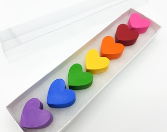 Crayons heart crayons party favor kids gift birthday gift gifts for kids rainbow crayons boxed crayons stocking stuffer