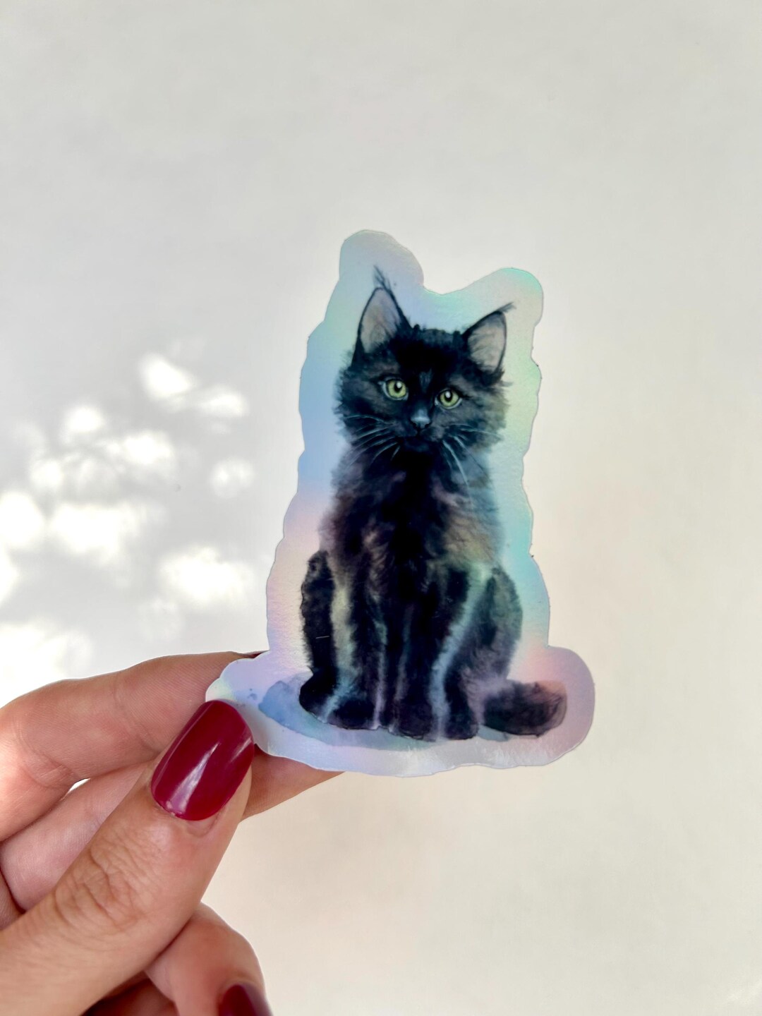 Holographic Black Cat Sticker – Waterproof Vinyl Decal - Etsy