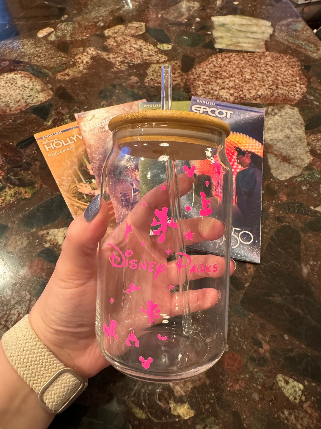 Disney Parks Color Changing Glass Cup Etsy