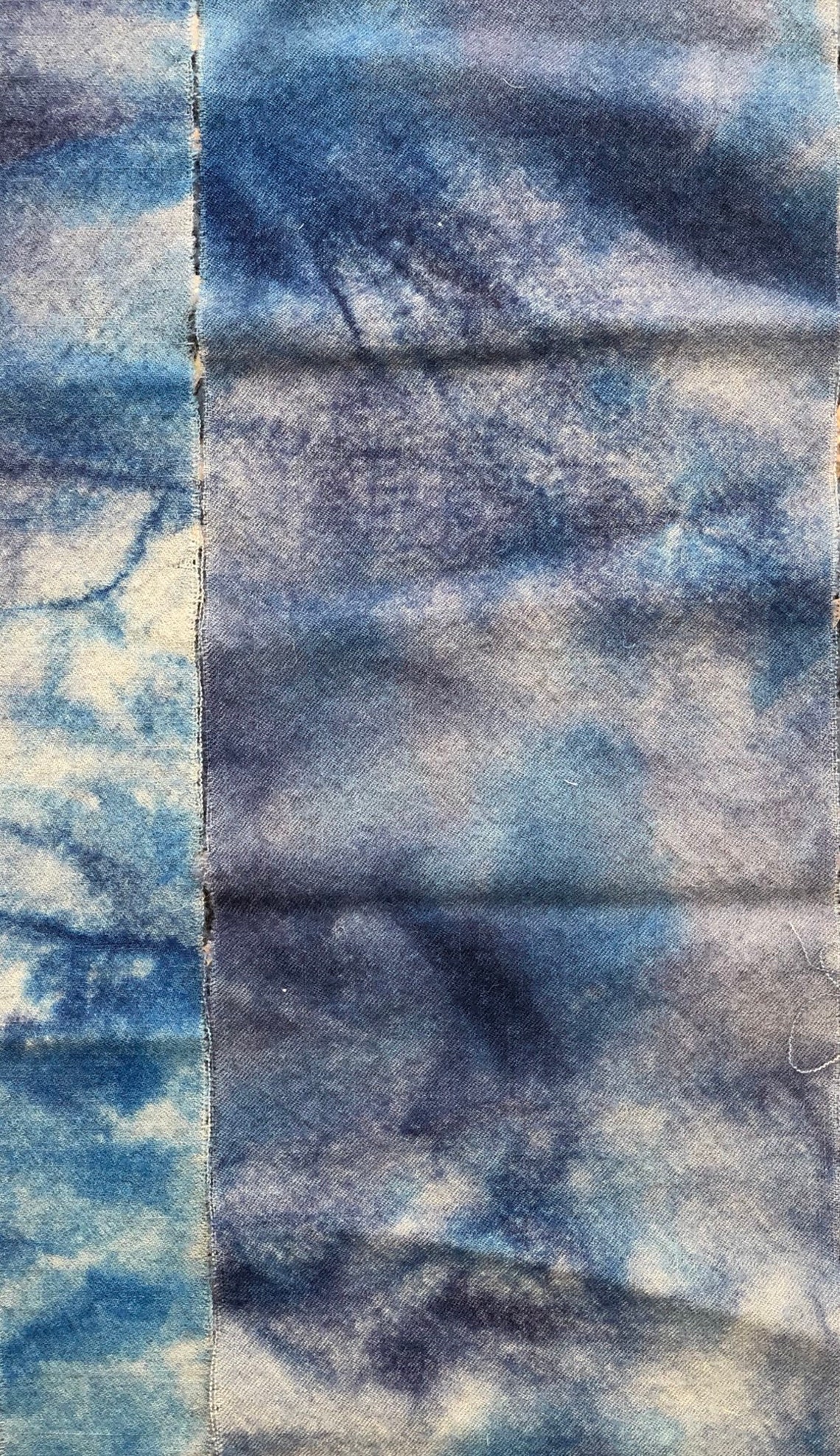 Gray Wool Fabric Over Dyed Blue - Etsy