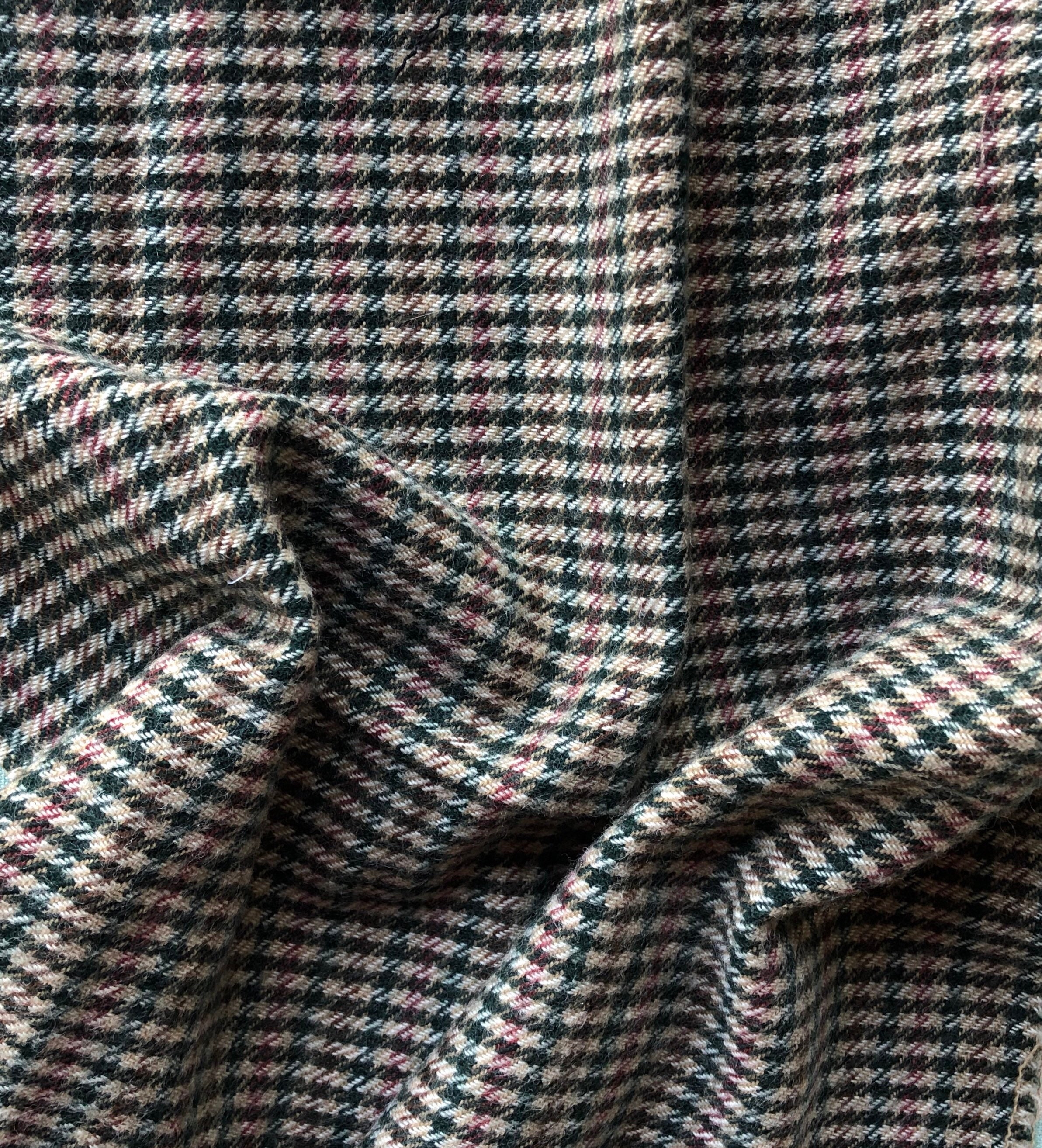 Worsted Houndstooth Pattern Silk Blends Wool Fabric,Purple&Black Check and  Plaid,62 Width,Sewing for Suits,Pants,Craft by The Yard