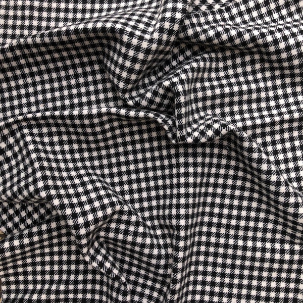 Black & White Check Wool Fabric Pieces, Lightweight Fabric