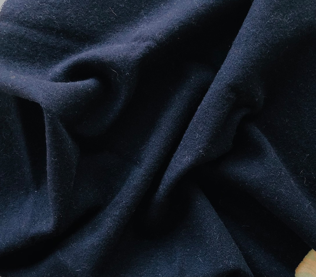 Navy Blue Wool Fabric - Etsy